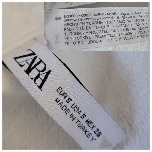 ZARA Oversized Distressed Relaxed Fit Denim Jacket Size Small Off-white‎ - Picture 10 of 15